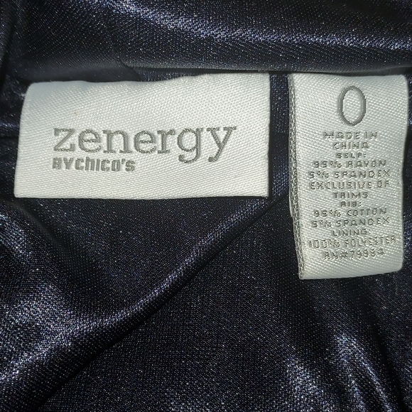 Chicos Zenergy Navy Blue Sequined Hoodie Jacket size 0 - Picture 4 of 5